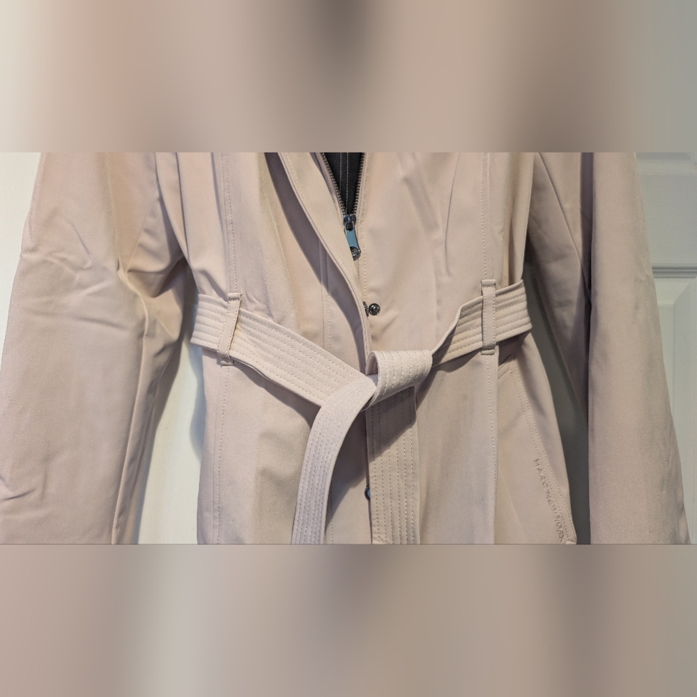 Andrew Marc New York Women's Soft Shell Hooded Trench Coat Size Large Thistle - Picture 4 of 16